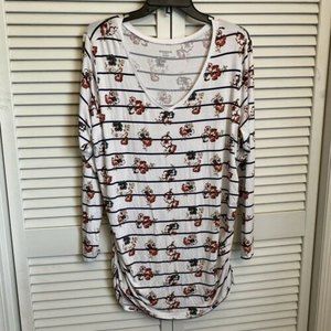 Motherhood Maternity Womens Shirt Size 2x Long Sleeve White Floral Vneck